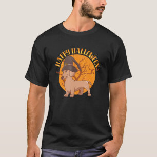 Camiseta Feliz Halloween Bruja Dachshund Weiner Dog Animal