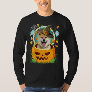Camiseta Feliz Halloween Calabaza Akita Inu Perro Bruja Gor