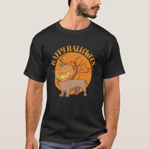 Camiseta Feliz Halloween Calabaza Dachshund Weiner Dog Anim