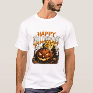 camiseta feliz halloween calabaza espeluznante