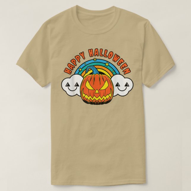 Camiseta Feliz Halloween Calabaza Lazy Costume lindo Jack O (Diseño del anverso)
