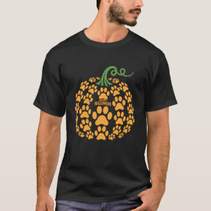 Camiseta Feliz Halloween Calabaza Pata Perro Amante Imprimi