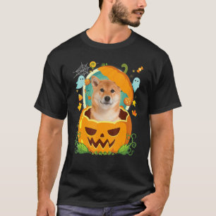 Camiseta Feliz Halloween Calabaza Shiba Inu Perro Bruja H
