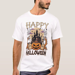 Camiseta Feliz Halloween Calabaza Sombrero de Bruja Castill