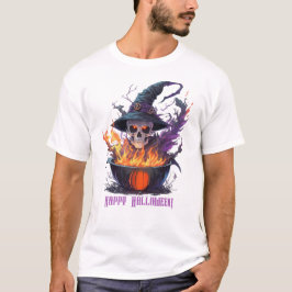 Camiseta ¡Feliz Halloween! Calavera de brujas