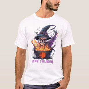 Camiseta ¡Feliz Halloween! Calavera de brujas