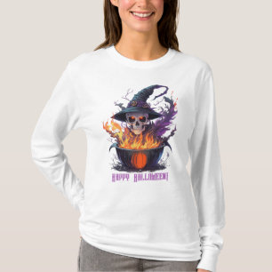 Camiseta ¡Feliz Halloween! Calavera de brujas