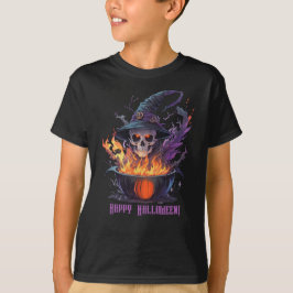 Camiseta ¡Feliz Halloween! Calavera de brujas