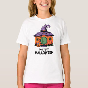 Camiseta Feliz Halloween Casa de Calabaza y Sombrero de Bru