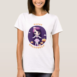 Camiseta Feliz Halloween Chica Kawaii