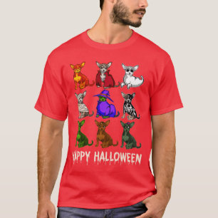 Camiseta Feliz Halloween Chihuahua Perro Bruja Momia Hallow