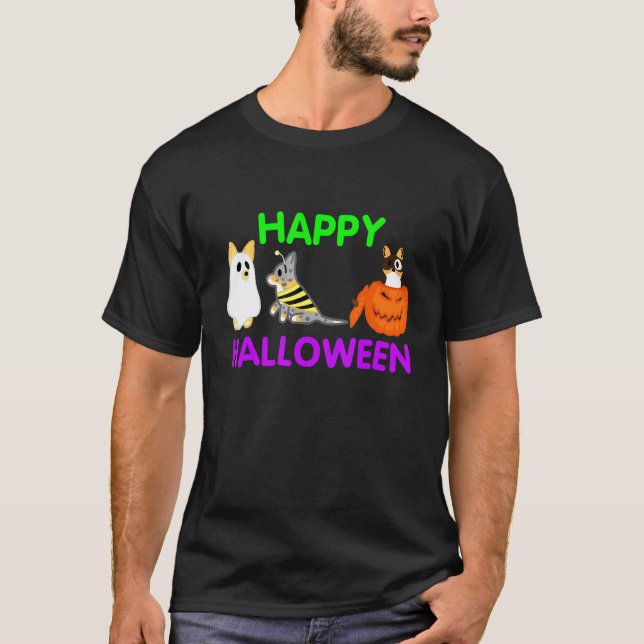 Camiseta Feliz Halloween Corgis (Anverso)