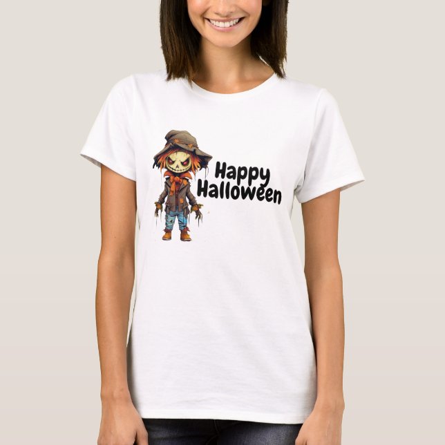 Camiseta Feliz Halloween Creeprow Scarecrow (Anverso)