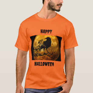 Camiseta Feliz Halloween Cuervo