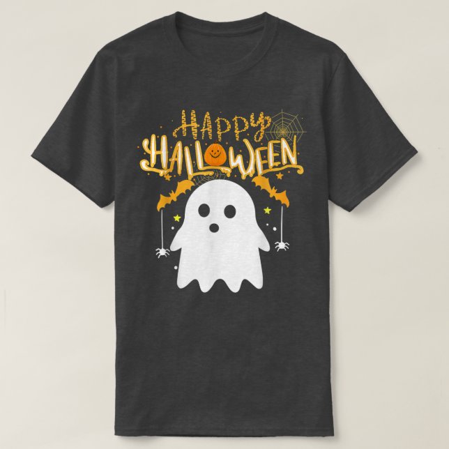 Camiseta Feliz Halloween Cute Boo disstume espeluznante tem (Diseño del anverso)