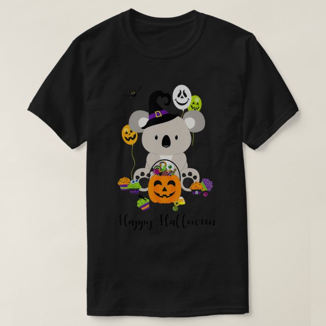 Camiseta Feliz Halloween Cute Koala A Los Amantes De Hallow (Diseño del anverso)