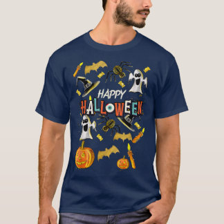 Camiseta Feliz Halloween Da Miedo Spooky Estilo Retro Chica