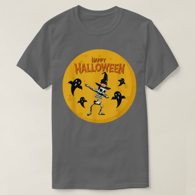 Camiseta Feliz Halloween Dabbing XRay Skeleton  (Diseño del anverso)