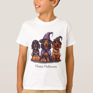 Camiseta Feliz Halloween Dachshund Perros Brujos