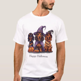 Camiseta Feliz Halloween Dachshund Perros Brujos