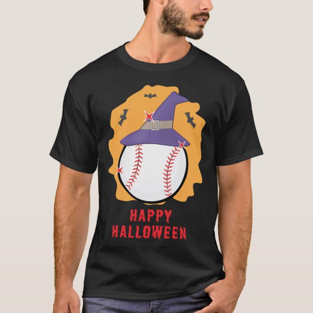 Camiseta Feliz Halloween de Béisbol (Anverso)