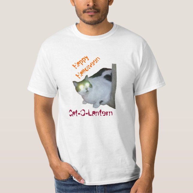 Camiseta Feliz Halloween de la Gato-O-Linterna (Anverso)