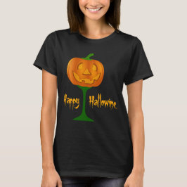 Camiseta Feliz Halloween de Vino de Calabaza de Hallowine