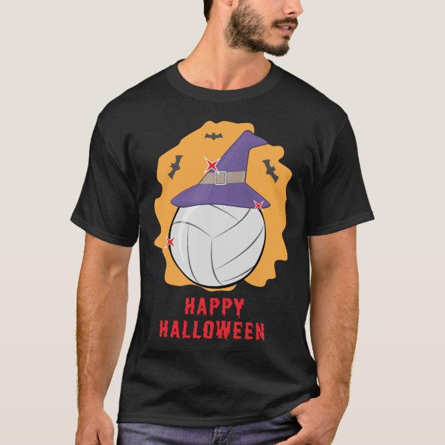 Camiseta Feliz Halloween de Voleibol - Gracioso (Anverso)