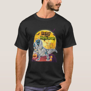 Camiseta Feliz Halloween Dinosaurio T Rex Mummy Pumpkin Cos