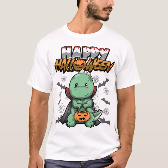 Camiseta Feliz Halloween Dragón Disfrazado (Anverso)