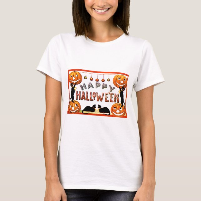 Camiseta Feliz Halloween - Ellen Clapsaddle (Anverso)