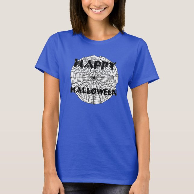 Camiseta Feliz Halloween en Spider Web Womee (Anverso)