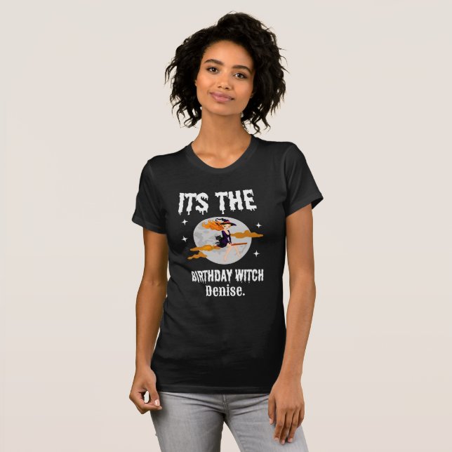 Camiseta Feliz Halloween es cumpleaños de la bruja de cumpl (Anverso completo)