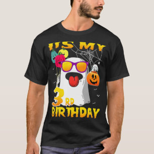 Camiseta Feliz Halloween es mi tercer cumpleaños, 3 años