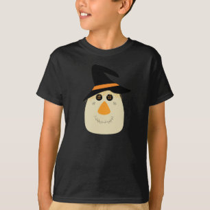 Camiseta Feliz Halloween, espantapájaros y araña