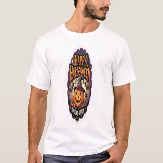 Camiseta Feliz Halloween Espeluznante y Divertido Calabacín
