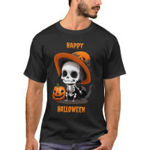 Feliz Halloween Esqueleto Kawaii y Calabaza