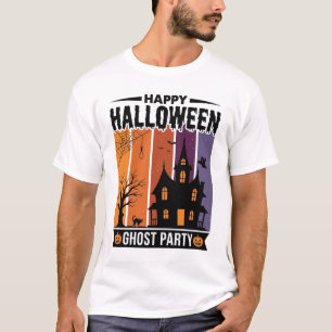 Camiseta Feliz Halloween Fantasma Fiesta Casa Embrujada Cam