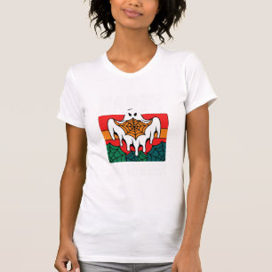 Camiseta Feliz Halloween Fantasma Telaraña Retro