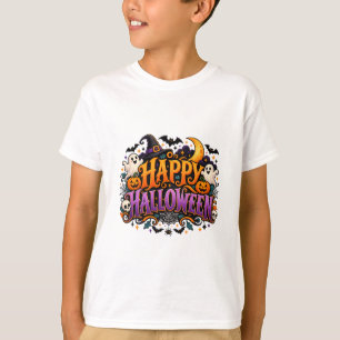Camiseta Feliz Halloween Fantasmas Calaveras y Calabazas Ta