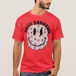 Camiseta Feliz Halloween Feliz Face Spider Pattern de moda