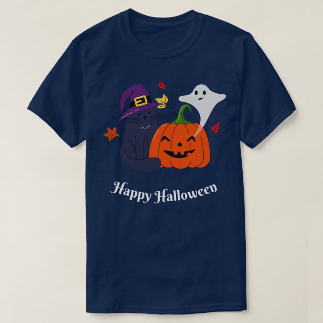 Camiseta Feliz Halloween Feliz otoño Vibes Hal (Diseño del anverso)
