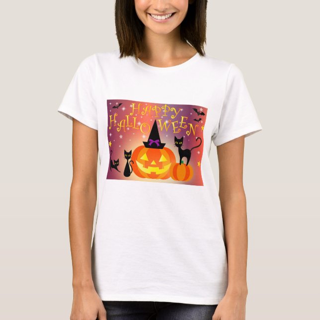 Camiseta Feliz Halloween Funny Bright Pumpkins Fiesta (Anverso)