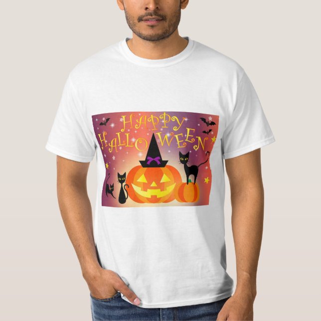 Camiseta Feliz Halloween Funny Bright Pumpkins Fiesta (Anverso)