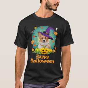 Camiseta Feliz Halloween Gales Corgi Perro Calabaza de Bruj