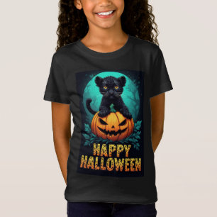 Camiseta Feliz Halloween Gatito Pantera Negra
