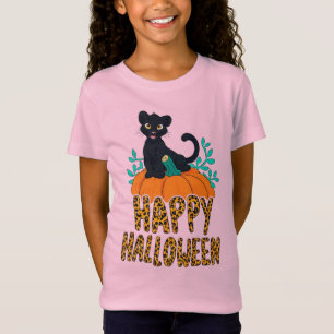 Camiseta Feliz Halloween Gatito Pantera Negra