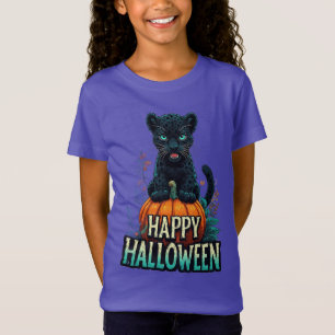 Camiseta Feliz Halloween Gatito Pantera Negra