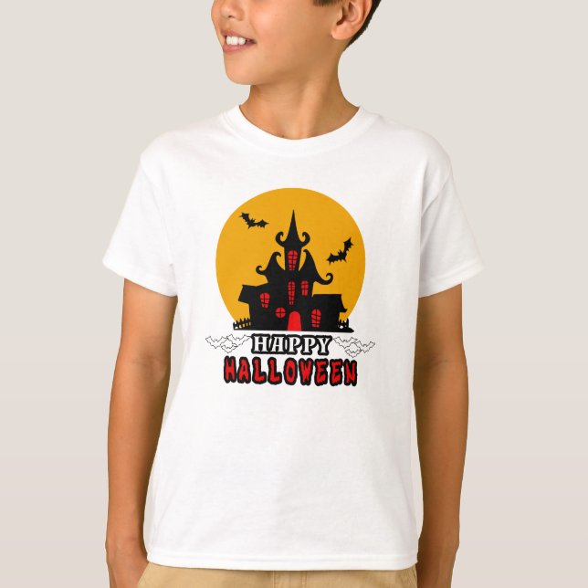 Camiseta Feliz Halloween Ghost House (Anverso)