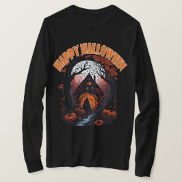 Camiseta Feliz Halloween Ghost House Personalizado Textos